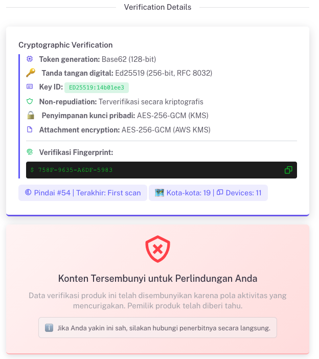 Status Verifikasi Jika Diblokir